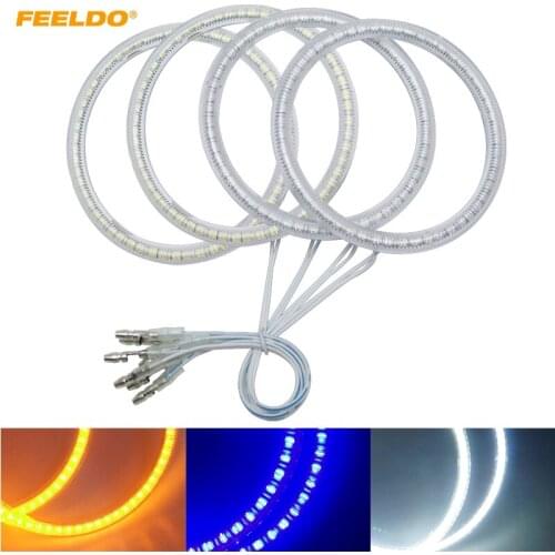 FEELDO 4Pcs/set For Chevrolet Captiva S3X (06-11) Car 3528 SMD Angel Eyes Light Halo Ring Headlight Lamp #FD-1017