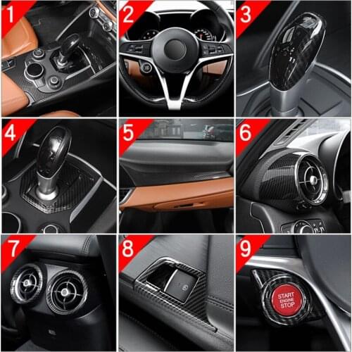Carbon Fiber Style For Alfa Romeo Giulia 2016-2019 ABS Car Interior Central Control Panel Cover Trim Decoration Accessories