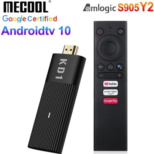 Mecool KD1 TV Stick Amlogic S905Y2 Android 10 2GB 16GB Google Certified Voice 1080P 4K 60pfs 2.4G&5G Wifi BT4.2 TV Player