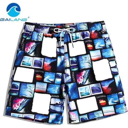 Gailang Brand Mens Beach Board Shorts Quick Drying Men Short Bottoms Bermuda Custom Polyester Swimwear Swimsuits Plus Big Size