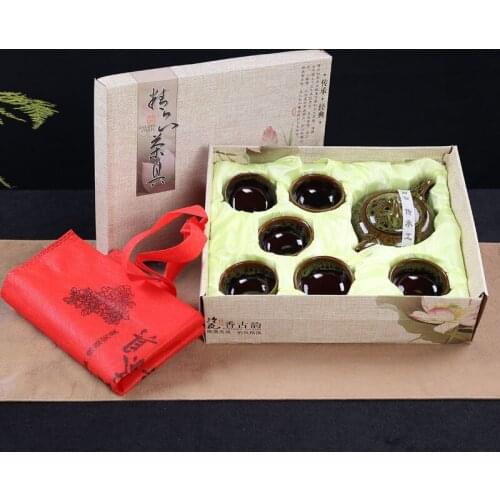 Ceramic Teapot and cup Tea set Chinese Kung Fu Gongfu Drinkware Home Outdoor Travel 1 Pot 6 Cup Set Teaware Souvenir gift