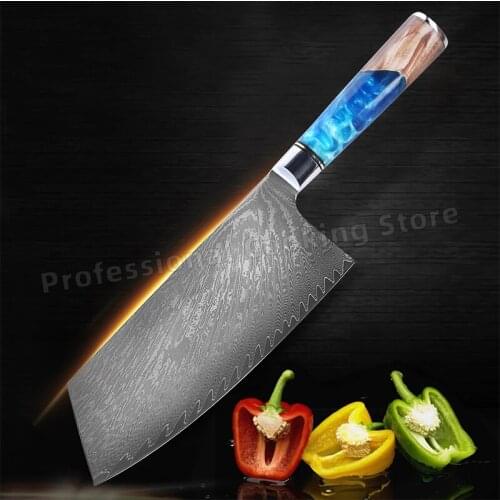 Stainless steel Damascus chefs knife Meat cleaver Stainless steel slicing knife Kitchen kitchen knife Household cooking knife