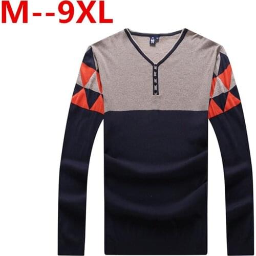 Plus size big size 8XL 7XL 6XL 5XL 4XL Brand New Autumn Winter Casual Sweater Men Fashion long Sleeve pullovers