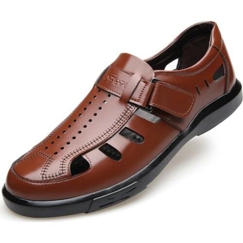 Hot Classic Summer Mens Sandals Genuine Leather Soft Breathable Shoes Beach Roman Sandals Men Sandals Sandals Slippers Bohemia