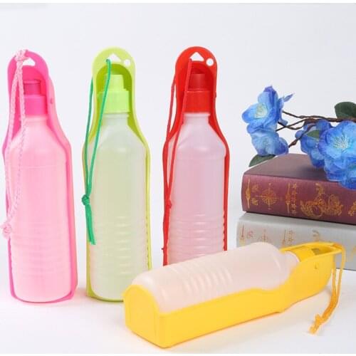 250/500ml Dog Water Bottle Feeder With Bowl Plastic Portable Water Bottle Pets Outdoor Travel Pet Drinking Water Feeder 40FB18