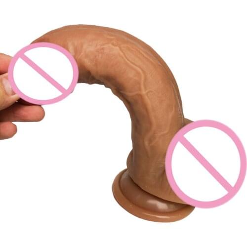 Super Soft Silicone Two Layer Dildo Realistic Suction Cup Dildo Male Artificial Penis Dick Female Masturbator Sex Toy For Women