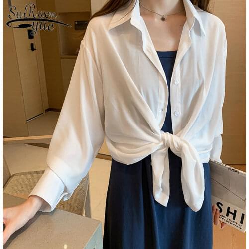 2021 Autumn Fashion Women Blouses Casual Solid Loose Women Clothing Long Sleeve V-neck Women Tops Plus Size Women Shirts 5506 50