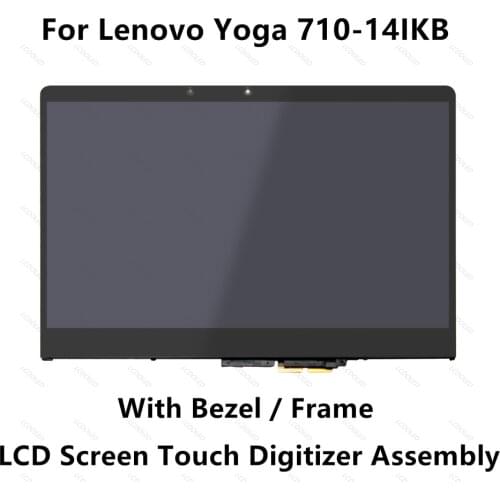 14'' For Lenovo Yoga 710-14ISK 80TY Full LCD Screen Display Touch Glass Panel Digitizer Assembly with Bezel 1920x1080 30 Pins