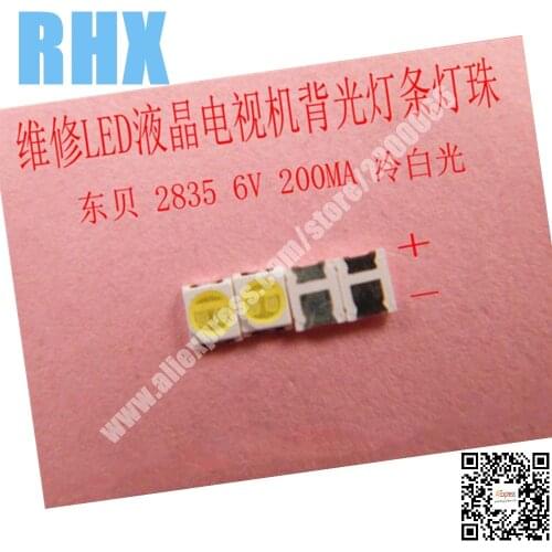 200piece/lot FOR repair Konka Changhong Amoi LCD TV LED backlight Article lamp SMD LEDs 2835 6V Cold white light emitting diode