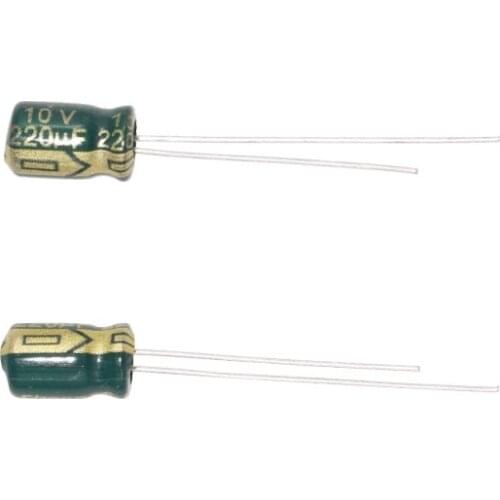 50pcs High frequency low resistance aluminum electrolytic capacitor 10v220uf 220uf10v volume: 5x11