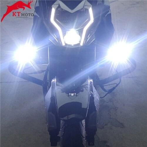 For Benelli TRK 251/502/X Leoncino 250 500 TNT600 Trail TNT White Motorcycle headlights auxiliary lamp 12V LED spot head lights