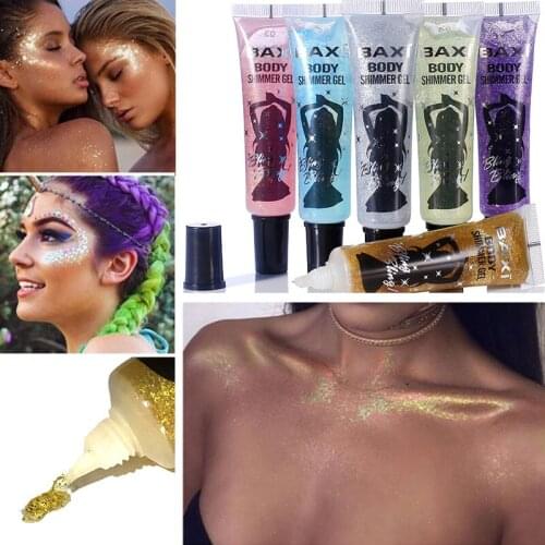 2021 Best Face & Body Glitter Gel Multi-Color Face Paint Cosmetic Grade Glitter Gel 25g