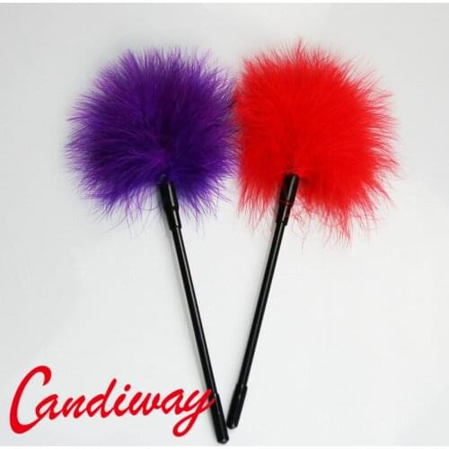 Candiway Soft Feather Tickler Foreplay Tease Tool Flirting Wand SM Adult Game Spanking Erotic Tools For Couples