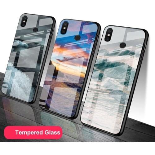 The Sea Waves Beach Tempered Glass Phone Case For Redmi Note 5 6 7 8 9 Pro Note8T Note9S Redmi8 9 Cover Shell