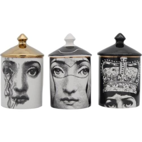 European-styleFace Decoration Jar Candle Cup Storage Jar Decoration Cotton Swab Cosmetic Pen Storage Jar Candle Holder