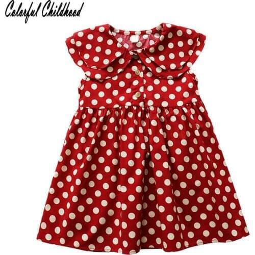 Vintage big polka dot princess dress summer sleeveless toddler girls costumes children dresses 2-6Yrs