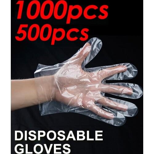 500/1000 Pcs Eco-friendly Disposable Gloves PE Garden Household Restaurant BBQ Plastic Multifunctional Gloves Food