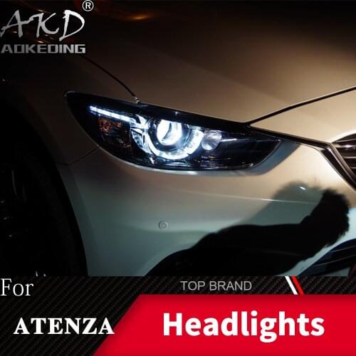 Head Lamp For Car Mazda 6 Atenza 2013-2017 Headlights Fog Lights Daytime Running Lights DRL H7 LED Bi Xenon Bulb Car Accessories
