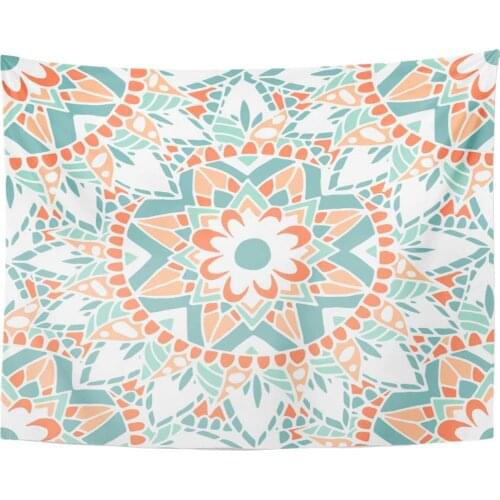 Tapestry Medallion Flower Mandala Colorful Prints and Coloring Books Abstract Tapestries Wall Hanging for Living Room Bedroom