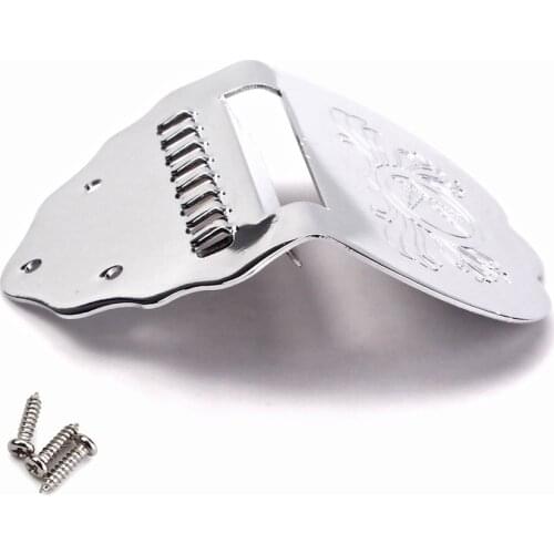 8 STRING MANDOLIN CHROME TAILPIECE With 3 Screws Parts Accessory