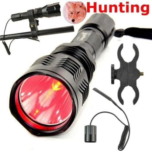 HS-802 Long Distance Green Red Light Outdoor Professional Hunting Camping Flashlight with Gun Mount Remote Switch