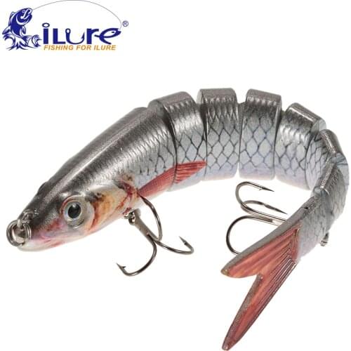 ILure 1 Pcs PRO 8 Sections Fishing Lure 13.5cm/19g Jointed Swimbait Trout Bass Bait 6# Hook Fishing Tackle Accessories Pesca