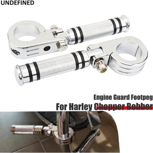 Chrome Motorcycle Highway Foot Pegs Footrest Engine Guard Footpegs for Harley Touring Rode King FLH Sportster 883 Softail Dyna