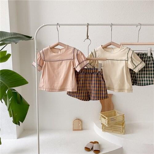 2021 Summer Girls Clothes Sets Fashion Kids Childrens Clothing Suit Toddler Girls Top Shirt and Shorts Pants 2Pcs Outfits Set