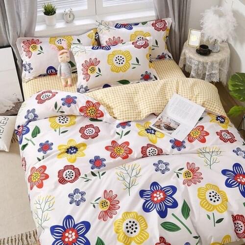 4-piece bed, skin-friendly student dormitory supplies, quilt cover, bed sheet, pillowcase, 3-piece set of bedding