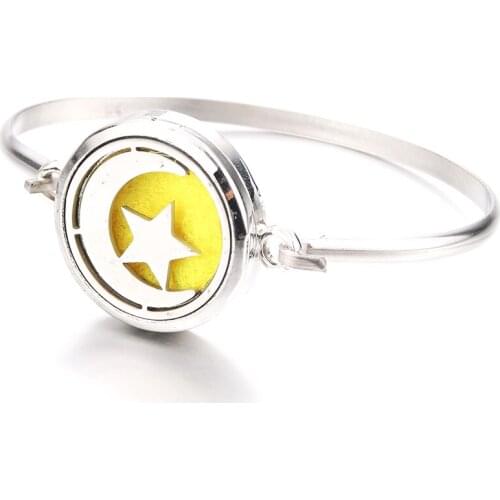 Moon Stars Magnetic Fine Perfume Box Bracelet Aroma Essential Oil Diffuser Locket Stainless Steel Bracelet Fashion Jewelry
