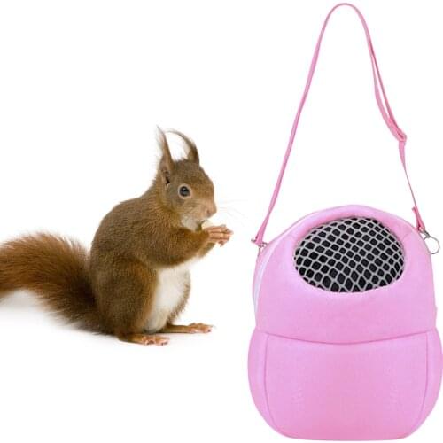 Small Pet Carrier Rabbit Cage Hamster Chinchilla Portable Travel Warm Cute Bags Cages Guinea Pig Carrying Pouch Breathable Bag