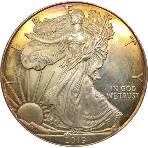 United States 1 Dollar American Silver Eagle Bullion Coin 2019 Plated Silver Commemorative Coin Copy coin