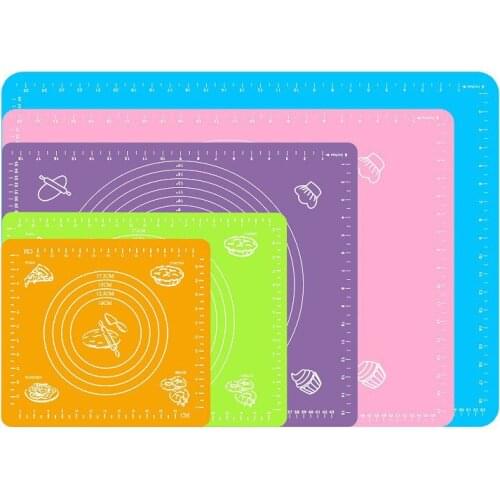 Multi-Size Silicone Baking Mat Non-Stick Kneading Dough Pad with Scale Cake Paste Flour Table Sheet Kitchen Pizza Pastry Board