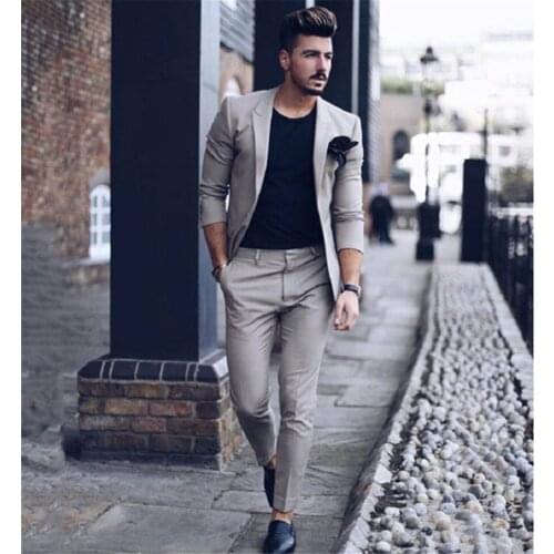 Two-Piece Men Suit with Pants Smart Casual Street Jacket Slim Fit Tuxedo Suits for Wedding Groom Costume Men Blazer Custom Made