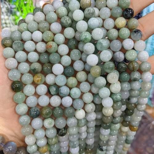 Natural Myanmar Burma Stone Beads Wholesale Green Emeralds Jadeite Loose Round 6/8/10mm Beads Strand Jades