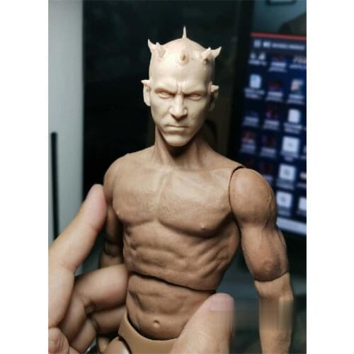Unpainted 1/6 Scale Darth Maul Head Sculpt Model For Action Figure Doll Soldier Accessories Painting Exercise No.227