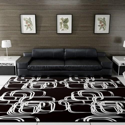 2019 New personality carpet DIY black and white Match Home carpets for living room Bedroom Area Rugs tapetes para sala de estar