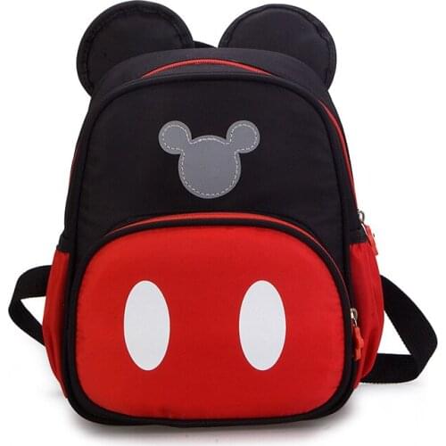 Disney New Kindergarten plush Schoolbag Boys Girls cartoon Minnie Mickey Kids Preschool Childrens Baby Backpack