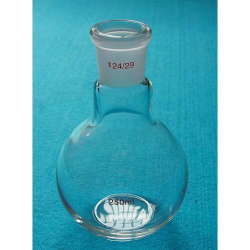 Single neck,250ml,Flat Bottom Glass flask,Glass Boiling Flask,Joint 24/29,one neck