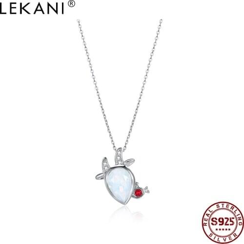 LEKANI 925 Silver Necklace For Women Enthusiastic Impulsive Aries Crystal Pendant Necklace Girl Birthdays Gift New Arrival