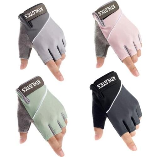 1 Pair Outdoor Cycling Gloves Nylon Anti-slip Breathable Half Finger Riding Gym Fitness Gloves Men Women Sports Mittens