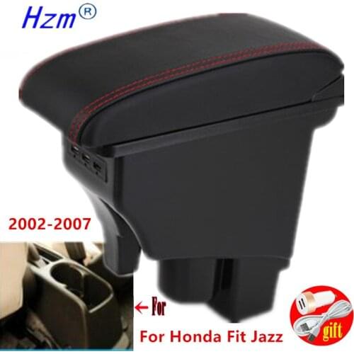 For Honda Fit Armrest For Honda Fit Jazz 2002 2003 2004 2005 2006 2007 Car Armrest box Retrofit parts Interior Storage box 3USB
