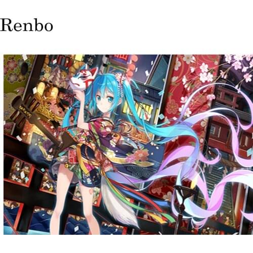 Full square round drill diy diamond painting Japanese anime girl diamond embroidery rhinestone icons home decorative