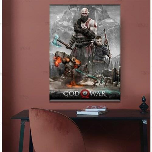God Of War Video Game Figure Posters And Prints Canvas Printed Painting Art Wall Pictures Home Decor For Living Room