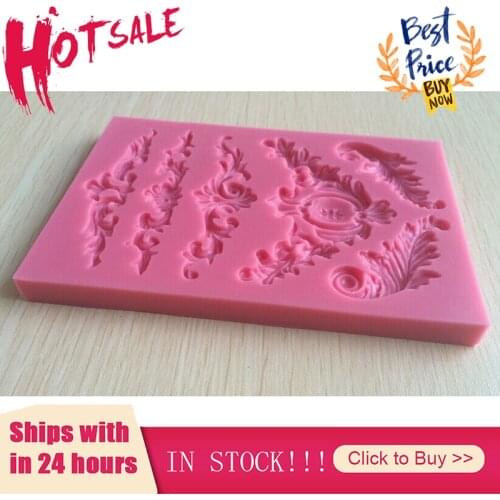 3D Craft Baroque Scroll Relief Silicone Mold Cake Decorating Tools Fondant Chocolate Candy Gumpaste Mold Cupcake Frame Baking