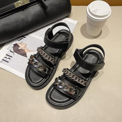 Summer Shoes Woman Flat Platform Sandals Women Soft Leather Casual Open Toe Gladiator Wedges Women Shoes Thick Bottom Shoes 2021