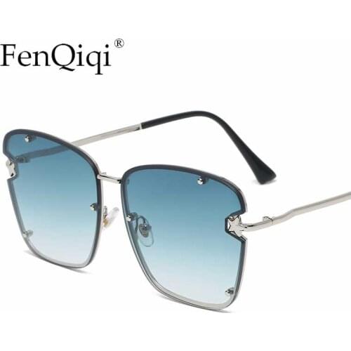 Fashion Metal Frames Sunglasses Stars Shades Lady Glasses Oculos Vintage Men Women Rivet Ocean Lens Eye Wear Oculos