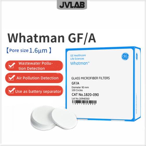 GF/A Filter Paper Glass Fiber Filter Paper Whatman Filter Membrane Diam. 25/47/55/70/90/110/125/150mm Pore size 1.6 um 100 / PK