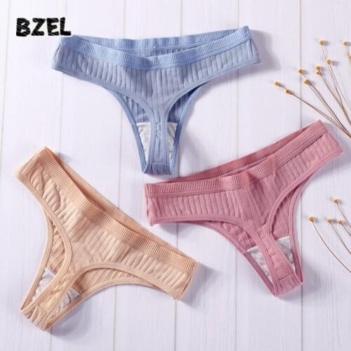 BZEL Hot Sexy Womens Cotton Panties G-String Low Waist Briefs Intimate Underwear Female T-back Soft Lady Lingerie Thongs