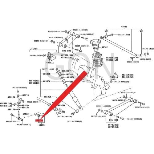 Bushing (for rear stabilizer bar) 2007-Toy ota LAN DCR UIS ER rear stabilizer bar bushing rear stabilizer bar rubber R/L